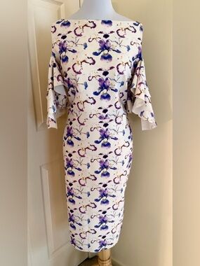 CHIARA BONI LA PETIT ROBE DRESS CAVALLI STYLE WHITE W/PURPLE SIZE IT48/12US